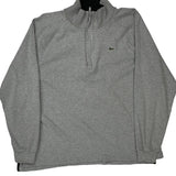 Lacoste 1/4 Zip - 2XL Grey Cotton