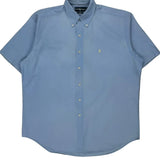 Blake Ralph Lauren Short Sleeve Shirt - Large Blue Cotton