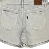 Levis Denim Shorts - 32W UK 12 White Cotton