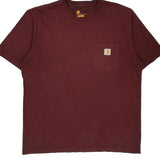 Carhartt T-Shirt - Large Burgundy Cotton