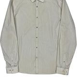 Armani Exchange Striped Shirt - Large White Cotton