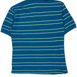 Izod Striped Polo Shirt - Medium Blue Cotton