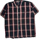 Dickies Checked Short Sleeve Shirt - XL Black Cotton Blend