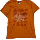 Doug'S Harley-Davidson Florence, Sc Harley Davidson Graphic T-Shirt - Medium Orange Cotton