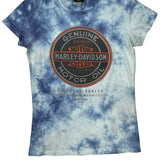 Harley Davidson Tie-Dye T-Shirt - Medium Blue Cotton