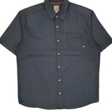 Quiksilver Short Sleeve Shirt - Large Grey Cotton