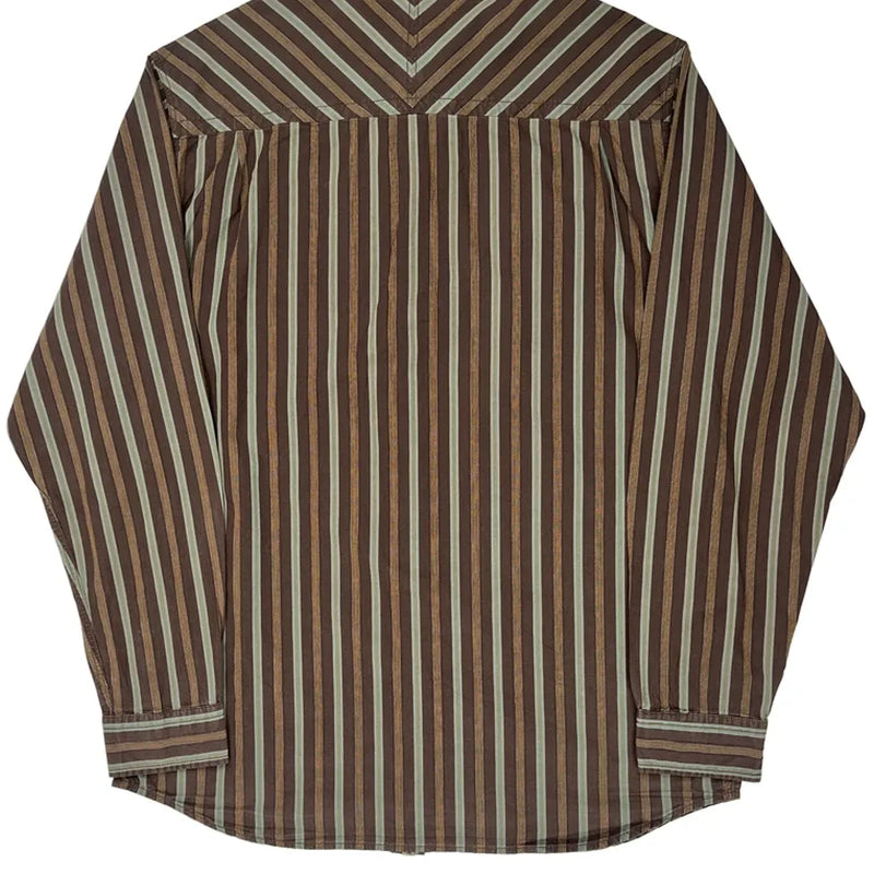 The North Face Striped Shirt - Large Brown Cotton