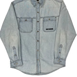 An American Legend Harley Davidson Graphic Denim Shirt - Small Light Wash Cotton