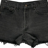 Levis Denim Shorts - 28W UK 8 Black Denim