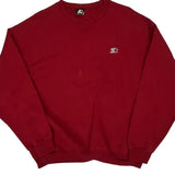 Starter Sweatshirt - XL Red Cotton Blend
