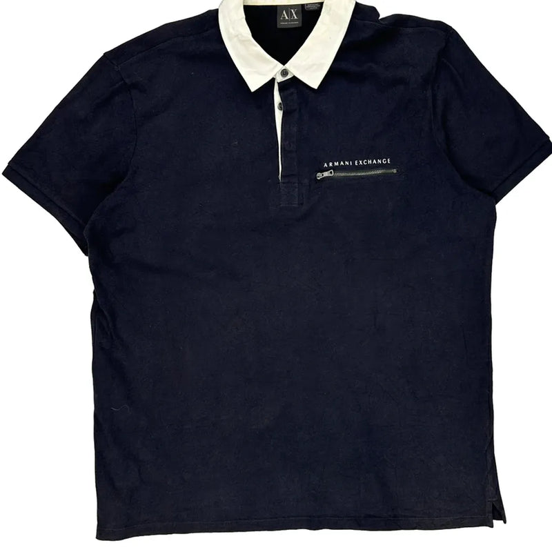 Armani Exchange Polo Shirt - 2XL Navy Cotton