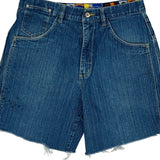 Hip Hop Fubu Graphic Denim Shorts - 36W 8L Blue Cotton