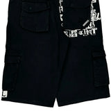 Rip Curl Graphic Cargo Shorts - 38W 16L Black Cotton