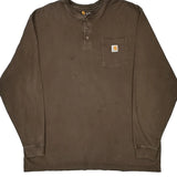 Carhartt Long Sleeve T-Shirt - 2XL Brown Cotton