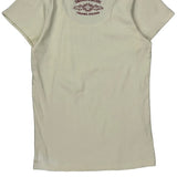 Harley Davidson Graphic T-Shirt - Medium Cream Cotton