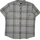 Columbia Checked Short Sleeve Shirt - XL Grey Cotton