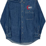 Wrangler Denim Shirt - Large Blue Cotton