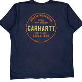 Rugged Workwear Carhartt Graphic T-Shirt - Large Blue Cotton
