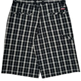 Dickies Checked Carpenter Shorts - 32W 11L Black Cotton