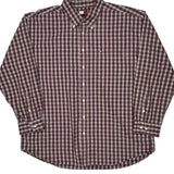 Tommy Hilfiger Checked Shirt - 2XL Burgundy Cotton