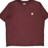 Carhartt T-Shirt - 2XL Burgundy Cotton