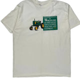 John Deere Hanes Single Stitch T-Shirt - XL White Cotton Blend
