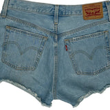 Levis Denim Shorts - 30W UK 10 Light Wash Cotton