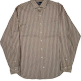 Polo By Ralph Lauren Striped Shirt - Large Beige Cotton
