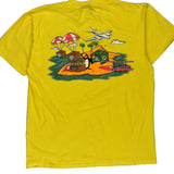 Oneita Single Stitch T-Shirt - XL Yellow Cotton