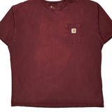 Carhartt T-Shirt - 2XL Burgundy Cotton