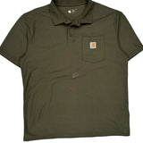 Carhartt Polo Shirt - Large Green Cotton