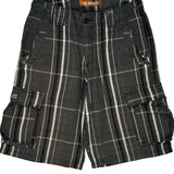 Lee Checked Cargo Shorts - 31W 11L Black & White Cotton