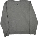 Nautica Spellout Sweatshirt - Large Grey Cotton