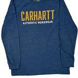 Age 10-12 Carhartt Long Sleeve T-Shirt - Medium Blue Cotton
