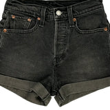 Levis Denim Shorts - 24W UK 4 Black Denim
