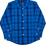 Age 3 Wrangler Checked Shirt - 2XS Blue Cotton Blend