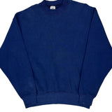 90S Blank Made In USA Bvd Sweatshirt - Large Blue Cotton Blend