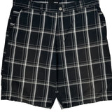 Hurley Checked Chino Shorts - 36W 10L Black Cotton