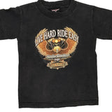 Age 6-8 Harley Davidson Graphic T-Shirt - Small Black Cotton
