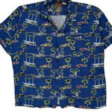 Pineapple Connection Graphic Hawaiian Shirt - Small Blue Viscose