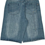 Indigo Denim Shorts - 34W 14L Light Wash Cotton