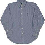 Age 8 Ralph Lauren Striped Shirt - Small Blue Cotton