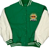 Vintage Basketball Team Rocky Mountain Graphic Varsity Jacket - XL Green Polyester
