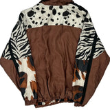 1980'S Evr Animal Print Shell Jacket - Medium Brown Polyester