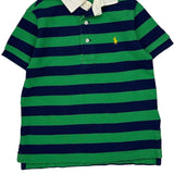 Age 3 Polo By Ralph Lauren Striped Polo Shirt - 2XS Green Cotton