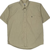 Lacoste Checked Short Sleeve Shirt - XL Beige Cotton