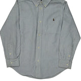 Age 7 Ralph Lauren Striped Shirt - Small Blue Cotton