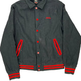 Mickey Mouse Disney Graphic Varsity Jacket - Small Black Cotton