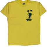 Made In USA Single Stitch 7 Threads Royal T-Shirt - Large Yellow Cotton