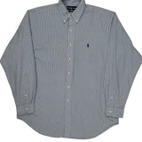 Blake Ralph Lauren Striped Shirt - Large Blue Cotton